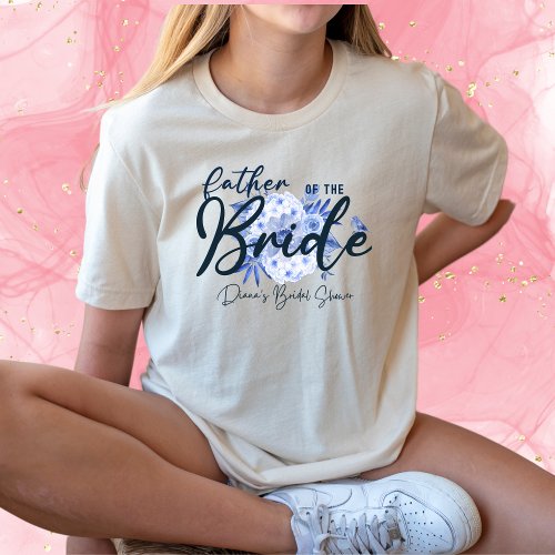 Father of The Bride_Rustic Dusty Blue Watercolor T_Shirt