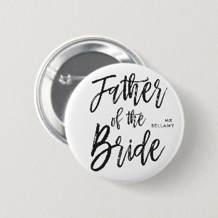 Father of the Bride   Script Style Custom Wedding Button