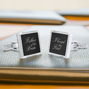 Father of The Bride Silver Cufflinks