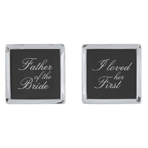 Father of The Bride Silver Cufflinks