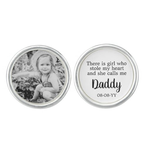 Father of the Bride Stole Heart Calls Me Dad Photo Cufflinks