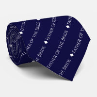 Father of the Bride Tiled White Text on Navy Blue