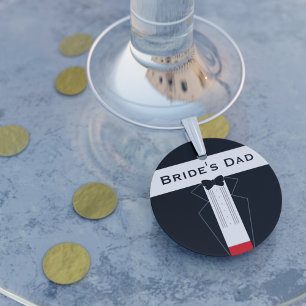 Father of the Bride Tuxedo Wedding Wine Charm
