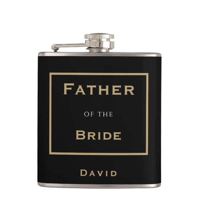 Father of The Bride typography/Name/Gift Flask (Front)