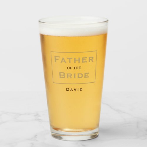 Father of the Bride typographynamegift Glass