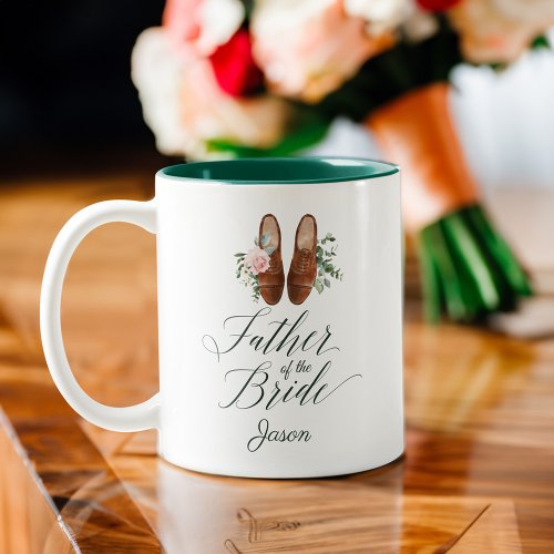 Father of the Bride Watercolor Floral Formal Shoes Two_Tone Coffee Mug