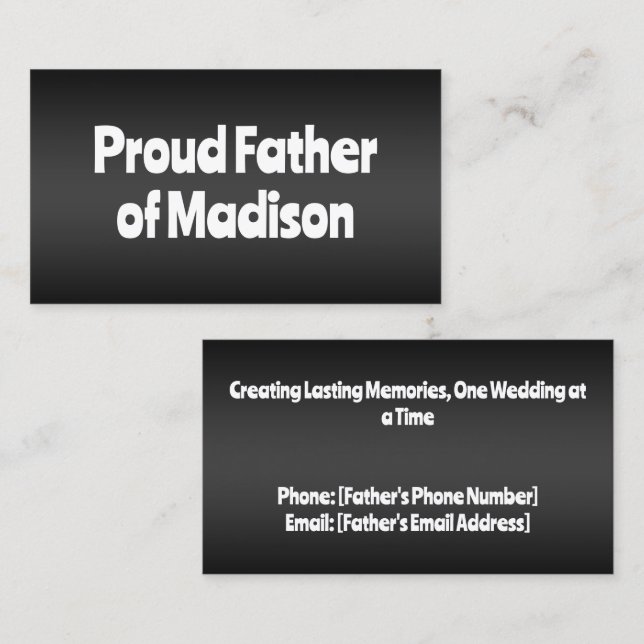 Father of the Bride Wedding Calling Card (Front/Back)