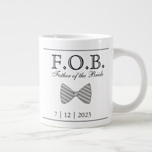 Father of the Bride Wedding Date Keepsake  Giant Coffee Mug