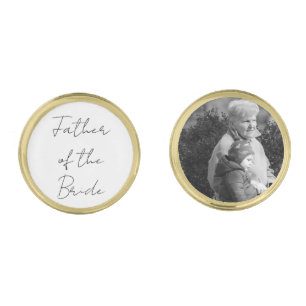 Father of The Bride Wedding Day Photo Cufflinks -