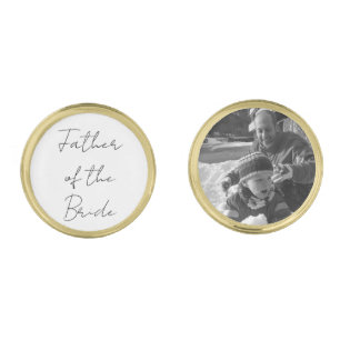 Father of The Bride Wedding Day Photo Cufflinks -
