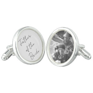 Father of The Bride Wedding Day Photo Cufflinks -