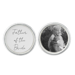 Father of The Bride Wedding Day Photo Cufflinks -