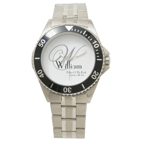 Father Of The Bride Wedding Gift Monogram Sporty   Watch