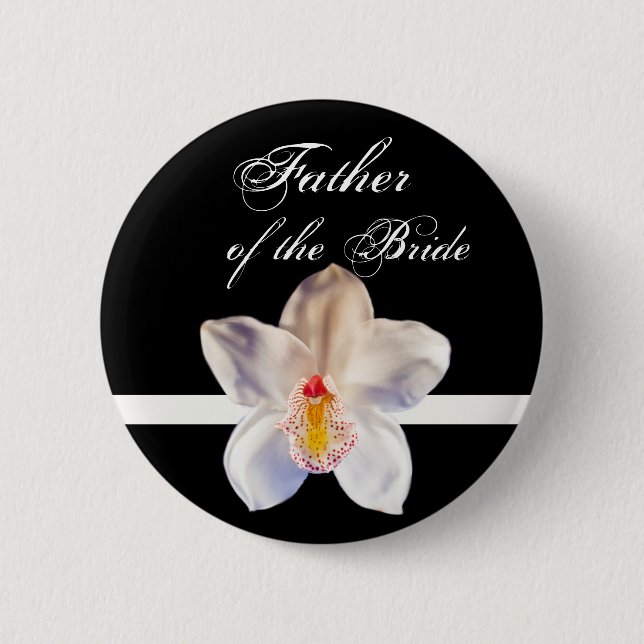 Father Of The Bride  Wedding ID Badge Pinback Button (Front)