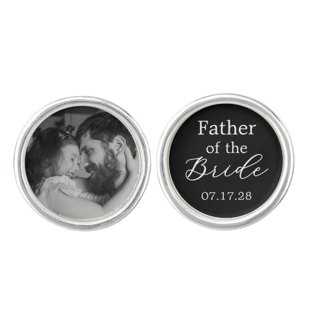 Father of the Bride Wedding Keepsake for Dad Cufflinks (Front)