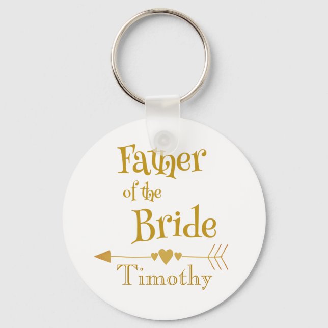 Father of the Bride Wedding Keepsake Keychain (Front)