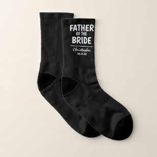 FATHER Of The BRIDE Wedding   Name & Date Socks