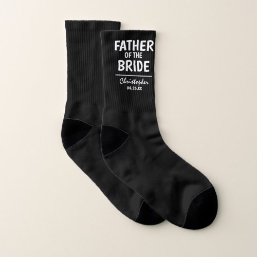 FATHER Of The BRIDE Wedding  Name  Date Socks