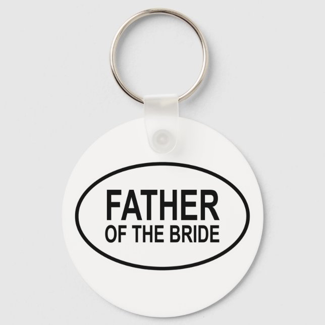 Father of the Bride Wedding Oval Keychain (Front)