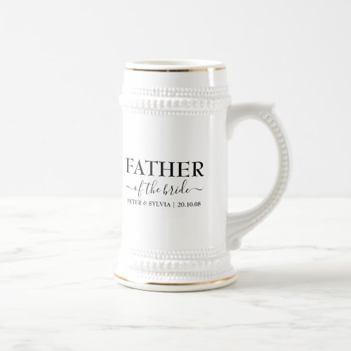 Father Of The Bride Wedding Party Custom Beer Stein