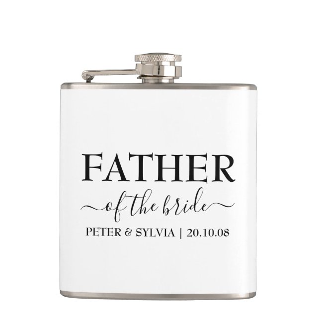 Father Of The Bride Wedding Party Custom Flask (Front)