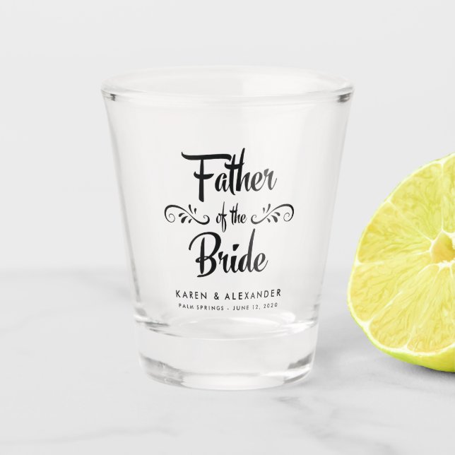 Father of the Bride Wedding Shot Glass (Front)
