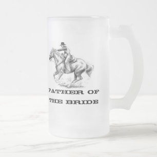 Father of The Bride Western Frosted Glass Beer Mug