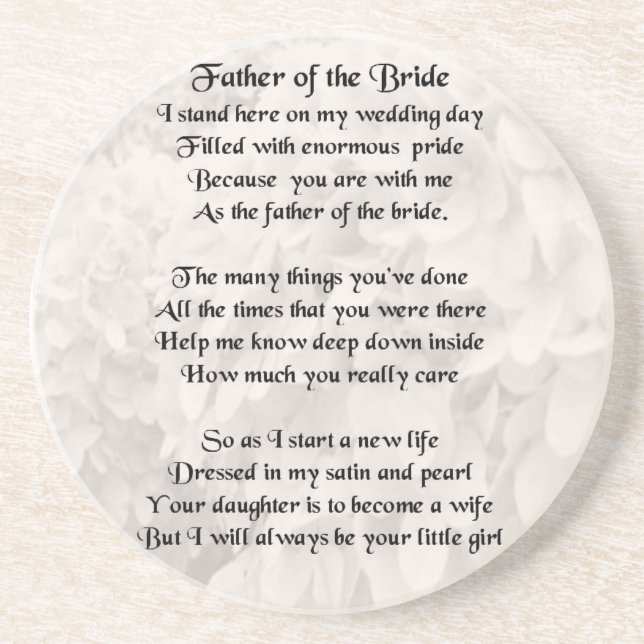 Father of the Bride - White Drink Coaster (Front)