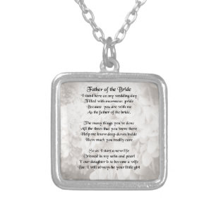 Father of the Bride - White Silver Plated Necklace