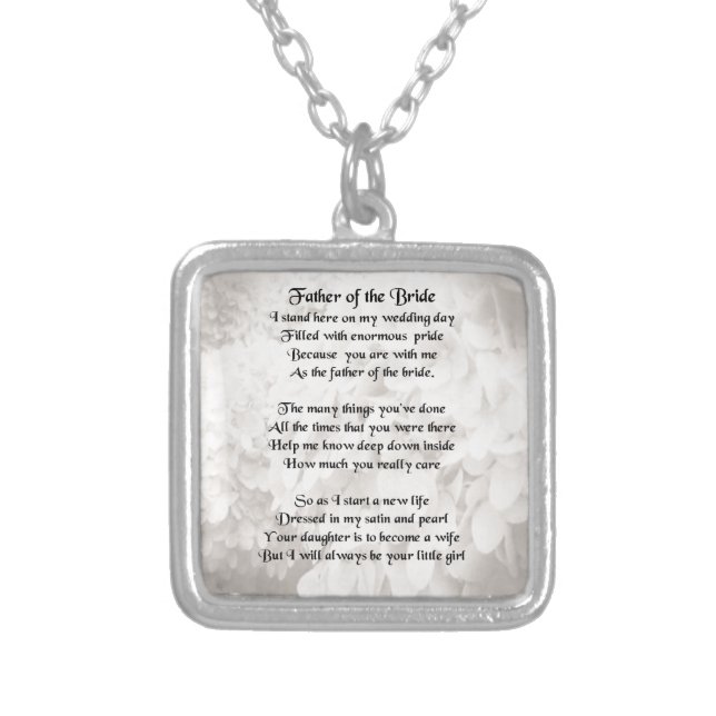 Father of the Bride - White Silver Plated Necklace (Front)