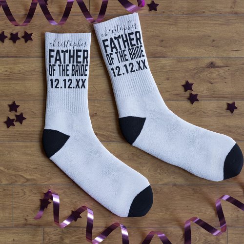Father of the Bride White Wedding Parent Socks
