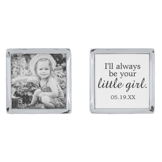 Father of the Bride Your Little Girl Custom Photo Cufflinks (Front)