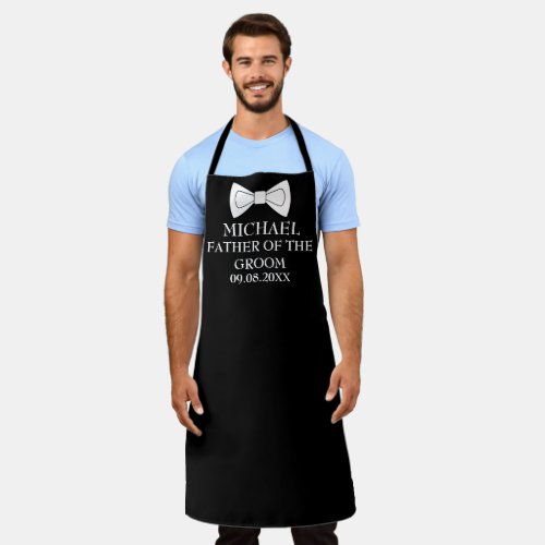 Father of the Groom Bachelor Party Black Wedding  Apron