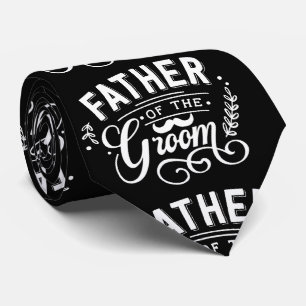 Father of the Groom Black and White Neck Tie