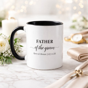 Father of the Groom Black and White Personalized Mug