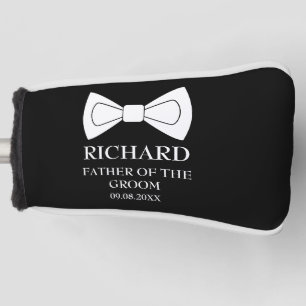 Father of the Groom Black Elegant Modern Wedding Golf Head Cover