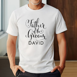 Father of the Groom Black Personalized Wedding T-Shirt