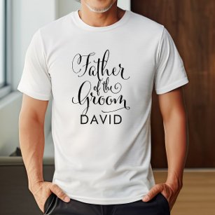 Father of the Groom Black Personalized Wedding T-Shirt
