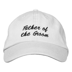 Father of the Groom black script elegant wedding Embroidered Baseball Cap