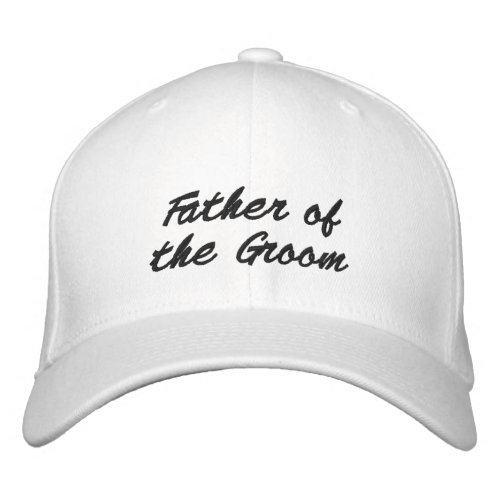 Father of the Groom black script elegant wedding Embroidered Baseball Cap