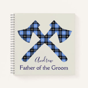 Father of the Groom blue and gray ax Notebook