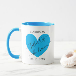 Father Of The Groom Blue Heart Personalized Mug