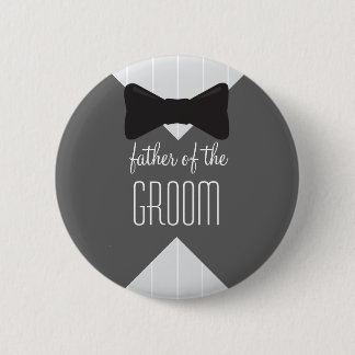 Father of the Groom Bowtie & Stripes Pinback Button