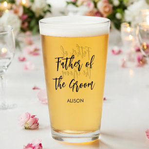 Father of the Groom Bridesmaid Wedding Glass