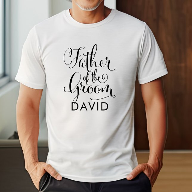 Father of the Groom Calligraphy Name T-Shirt (Creator Uploaded)