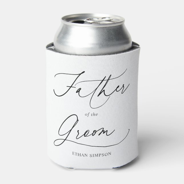 Father Of The Groom Chic Script Can Cooler (Can Front)