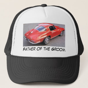Father of the Groom Corvette Trucker Hat