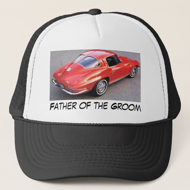 Father of the Groom Corvette Trucker Hat (Front)