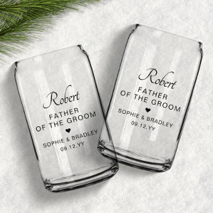 Father of the Groom Custom Personalised Wedding  Can Glass