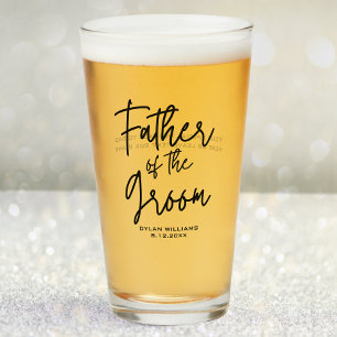 Father of the Groom Custom Wedding Glass